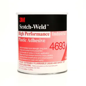 3M High Performance Industrial Plastic Adhesive 4693, Light Amber, 1Gallon Can