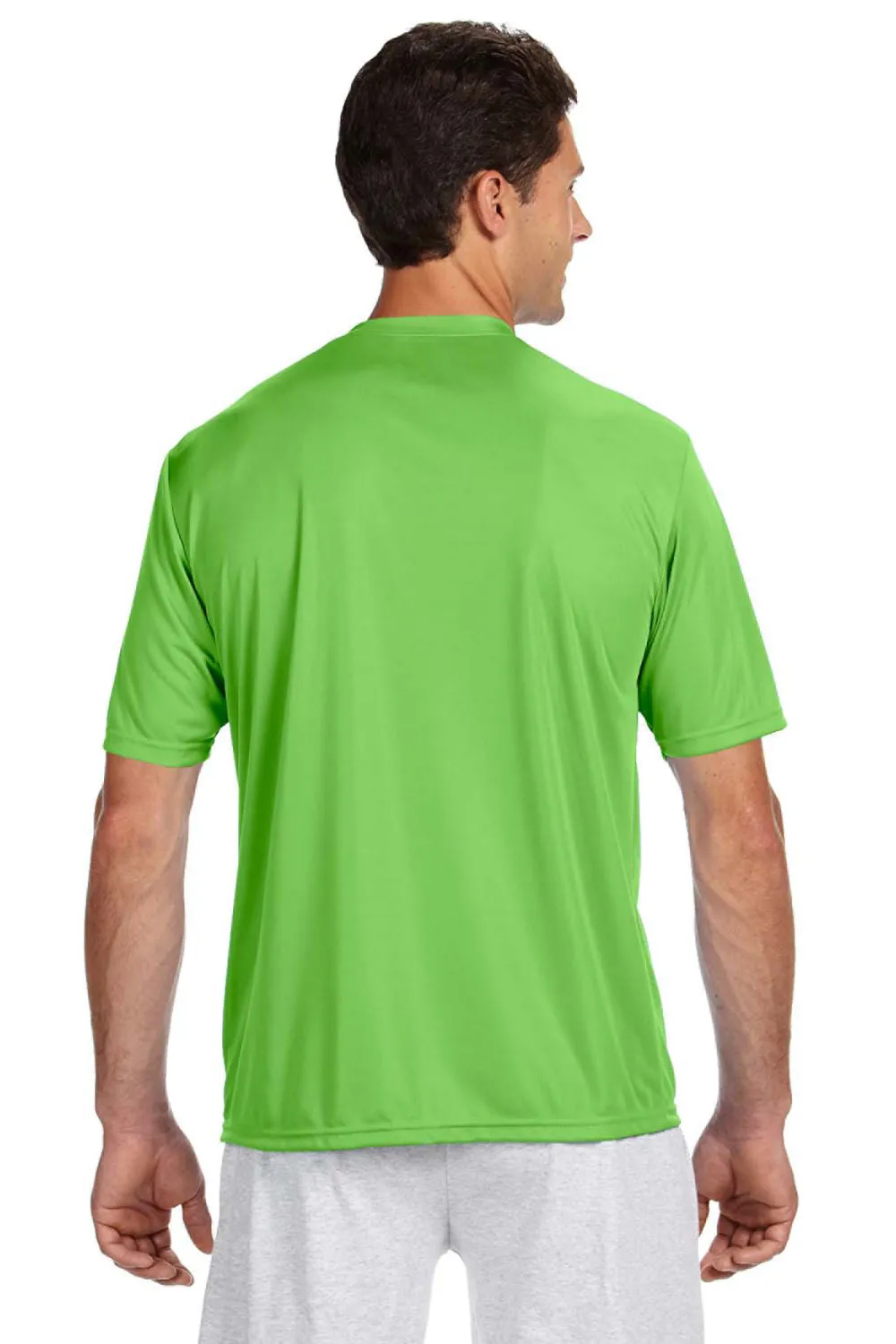 A4 Mens Performance Moisture Wicking Short Sleeve Crewneck T-Shirt - Lime Green