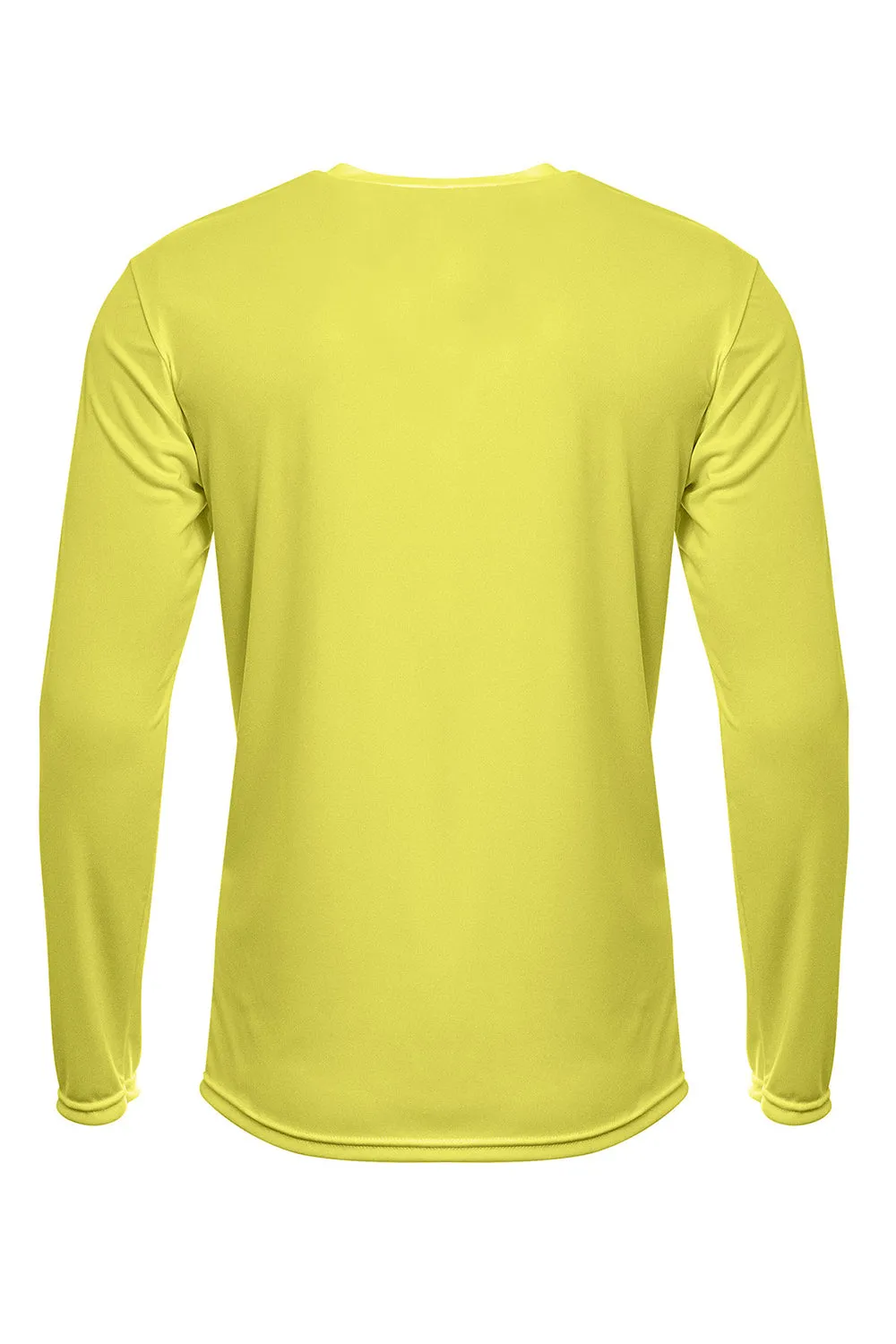 A4 Mens Sprint Moisture Wicking Long Sleeve Crewneck T-Shirt - Safety Yellow