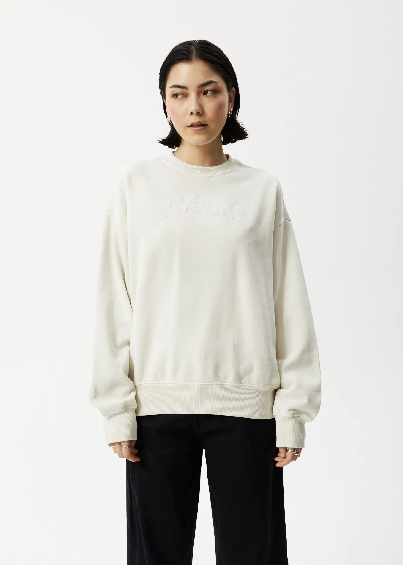 AFENDS Unlimited - Crew Neck Jumper - Worn White