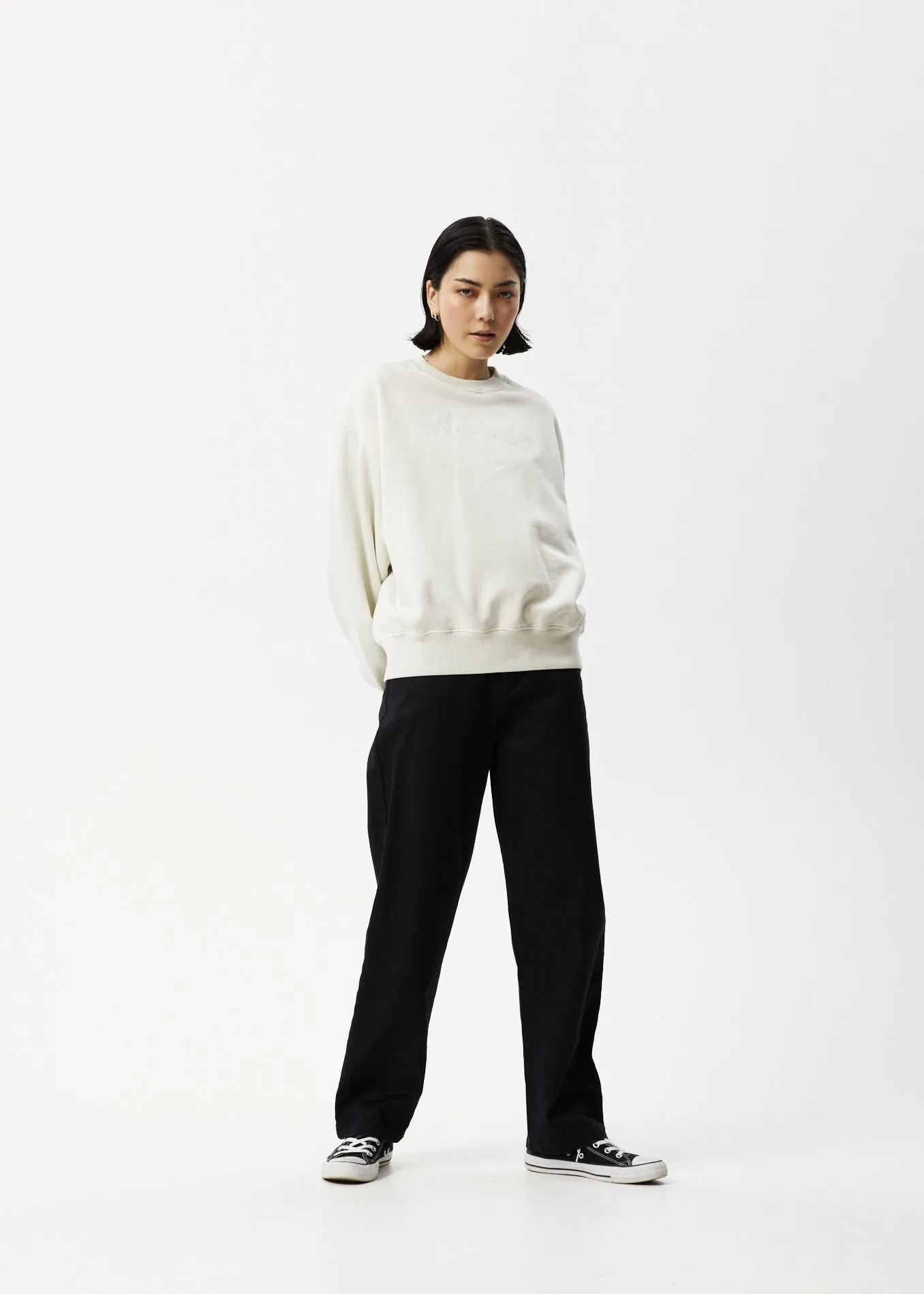 AFENDS Unlimited - Crew Neck Jumper - Worn White