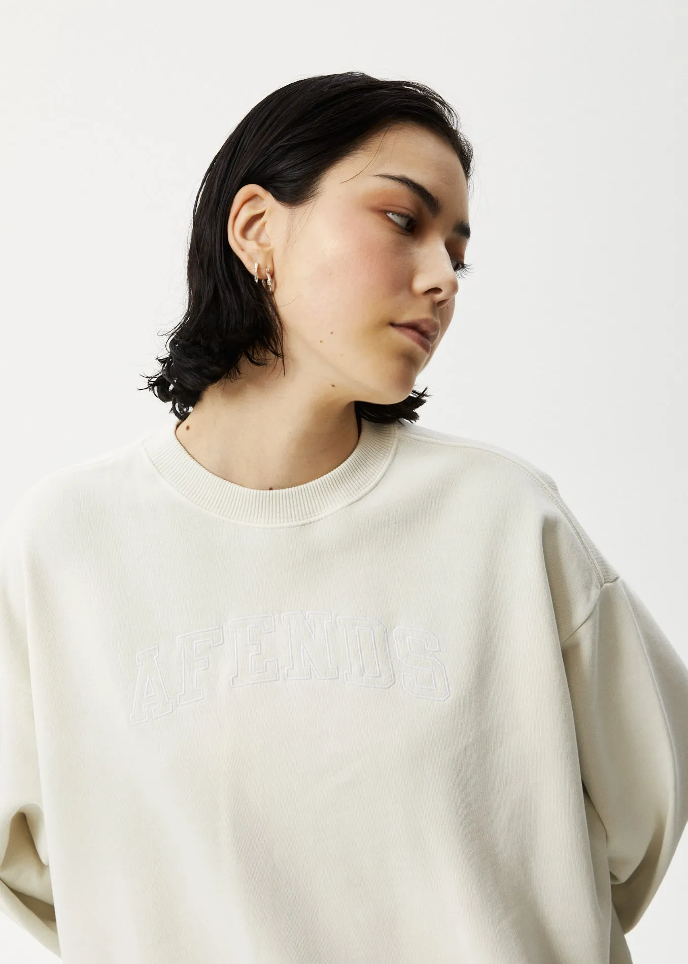 AFENDS Unlimited - Crew Neck Jumper - Worn White