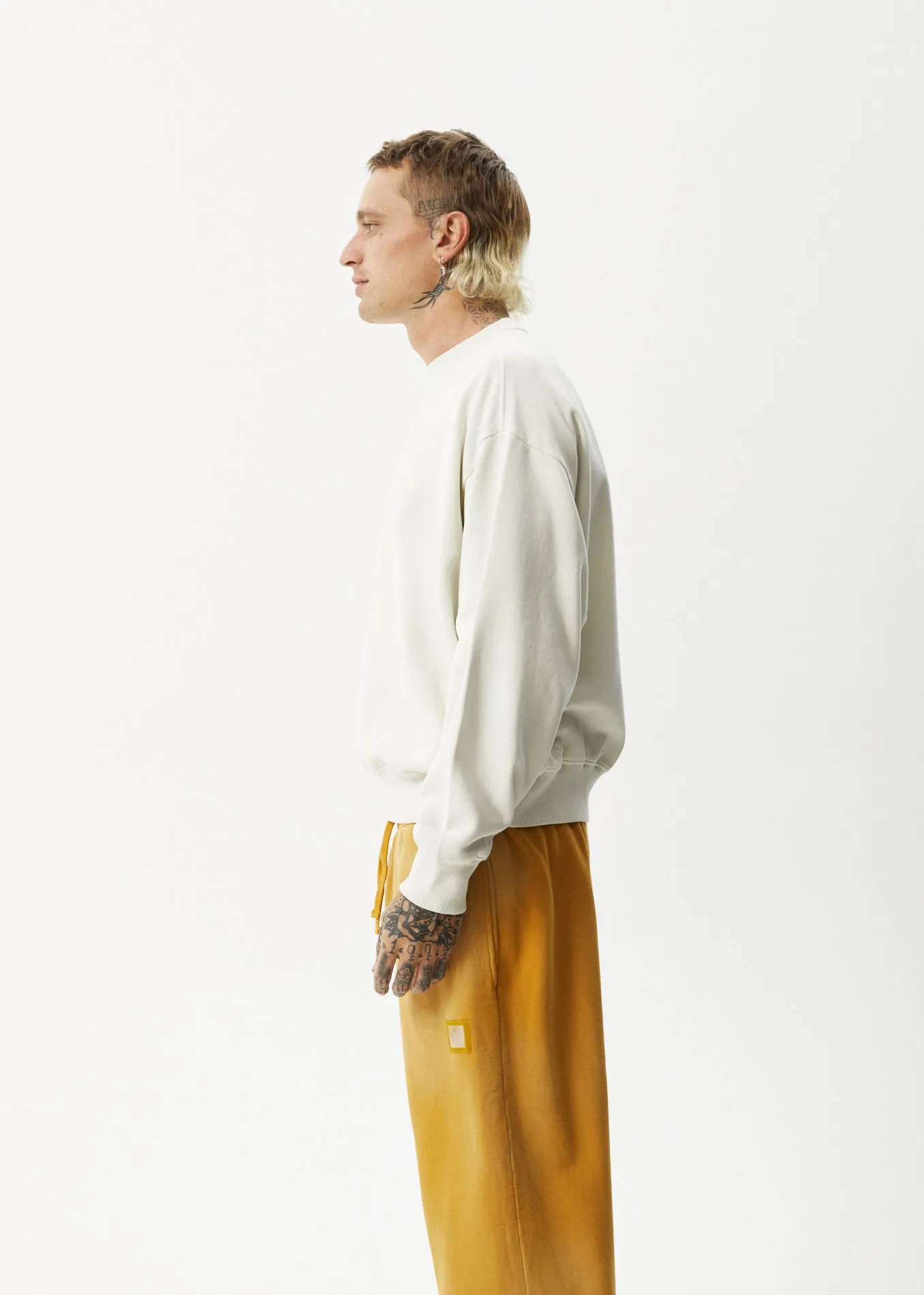 AFENDS Unlimited - Crew Neck Jumper - Worn White