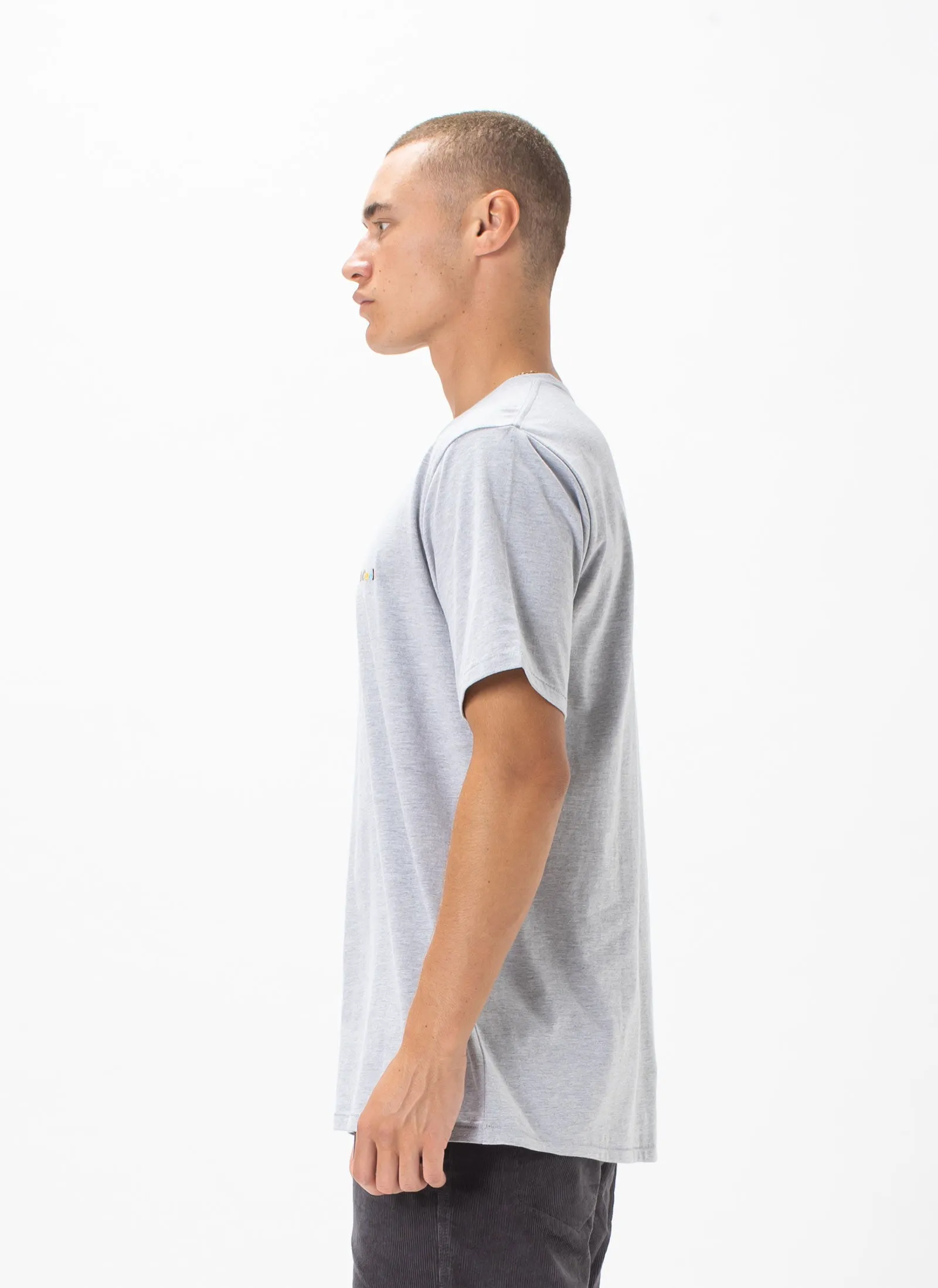 B.Cools Retro Embro Tee Grey Melange