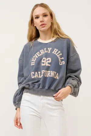 BEVERLY HILLS 92 CALIFORNIA Contrast Crop Sweatshirt