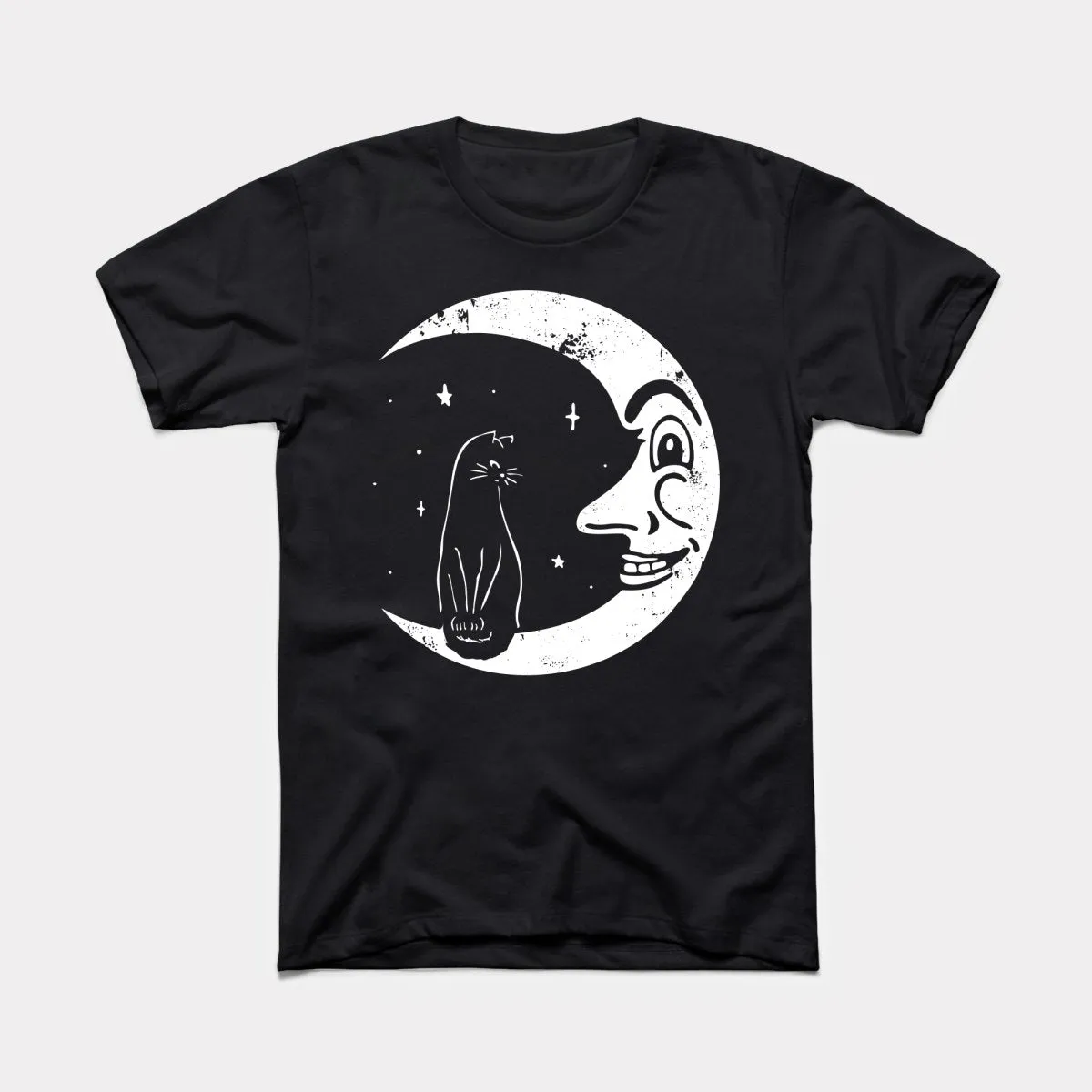 Black Cat Moon Adult Unisex Tee