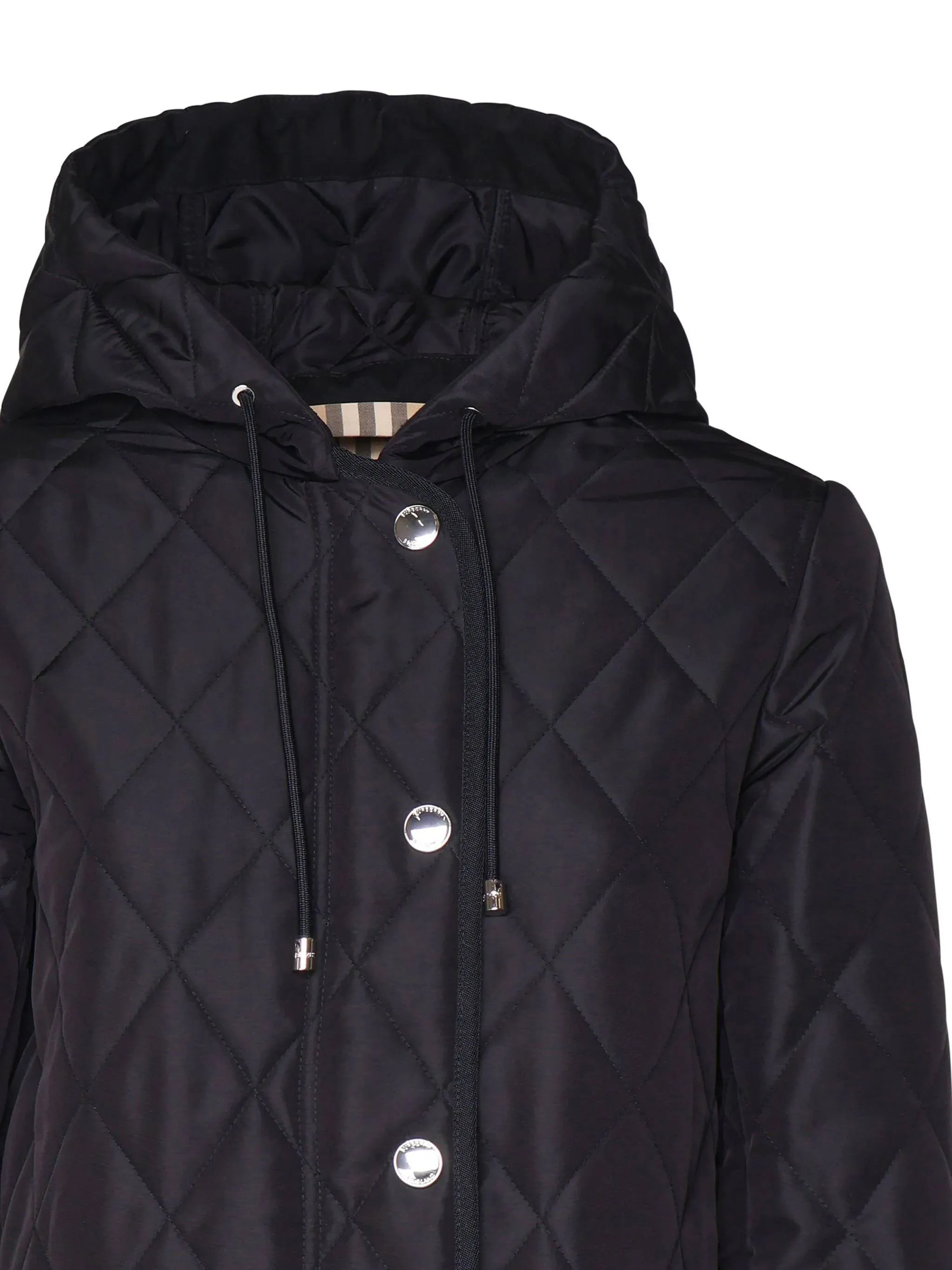 Black Quilted Slouchy Hooded Jacket