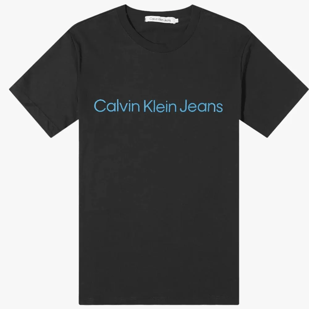 Calvin Klein Mens Institutional Logo Slim Tee Black