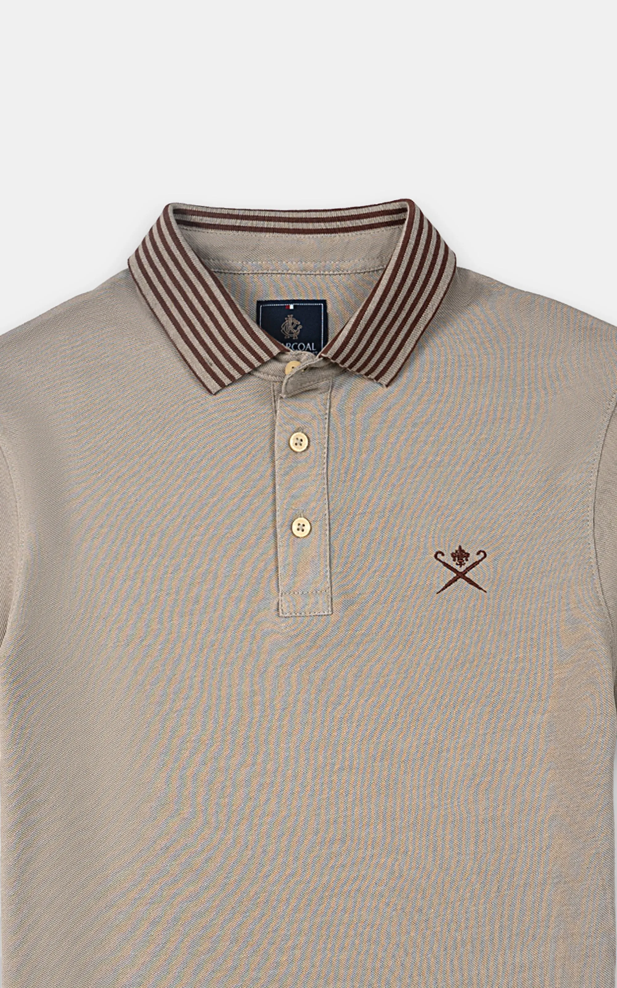 CLASSIC POLO JACQUARD COLLAR KHAKI