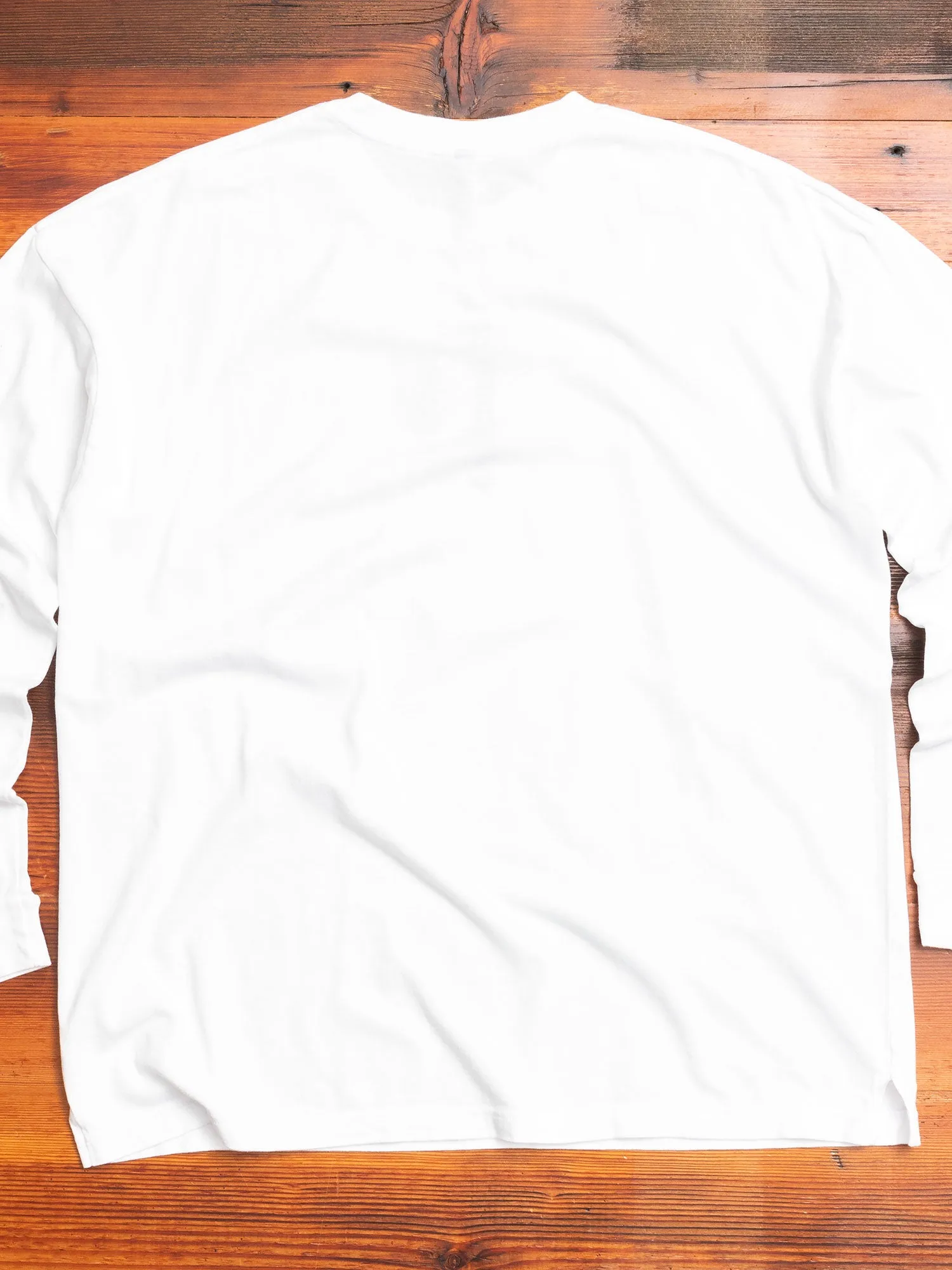 Cotton Jersey Relaxed Long Sleeve T-Shirt in White