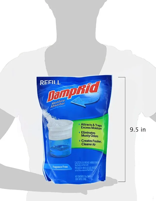 DampRid FG30K Moisture Absorber Refill, 42 oz Pouch, Solid, Odorless :EA: QUANTITY: 1