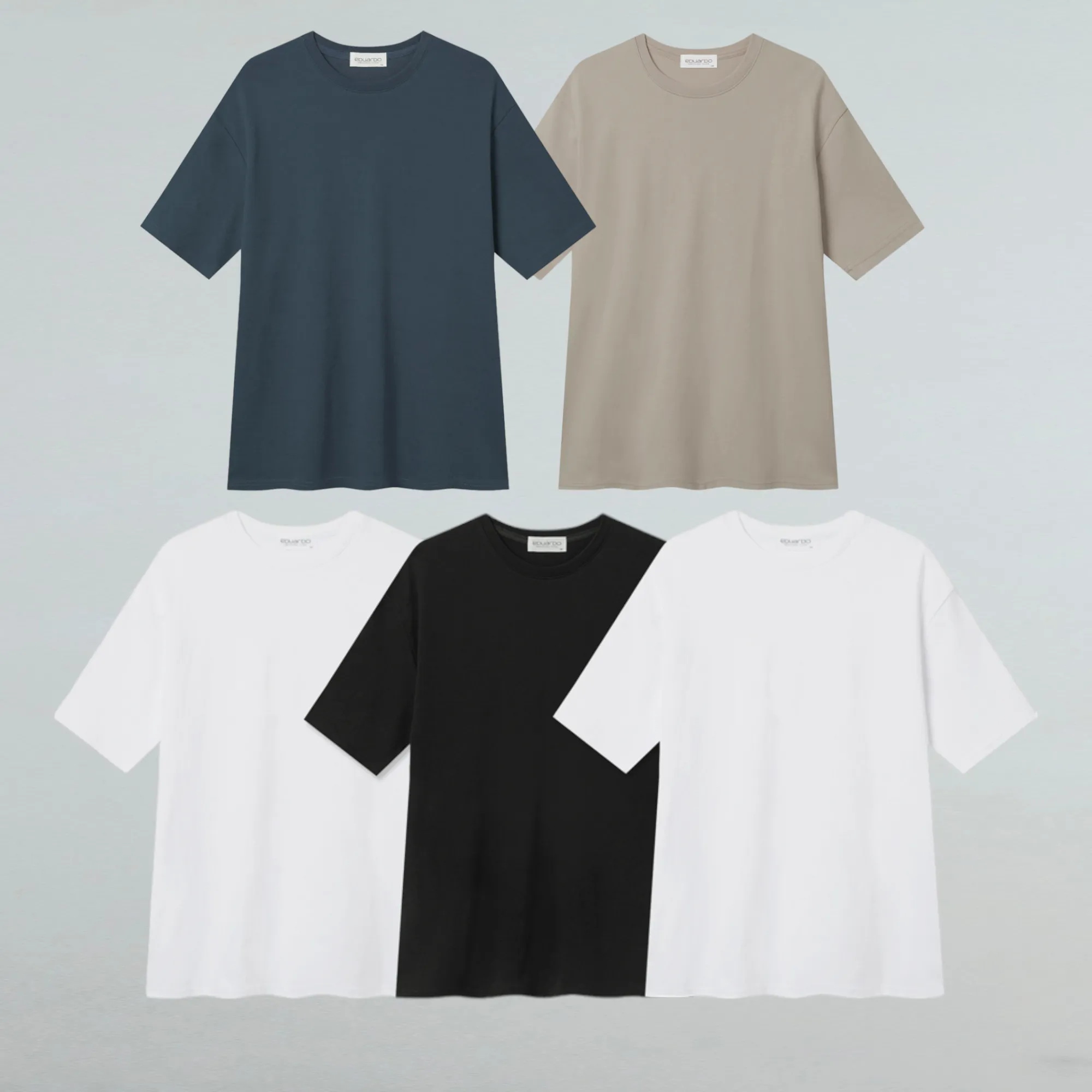 EDUARDO Men relaxed semi-overfit short-sleeved t-shirt, 5pack first Collection.