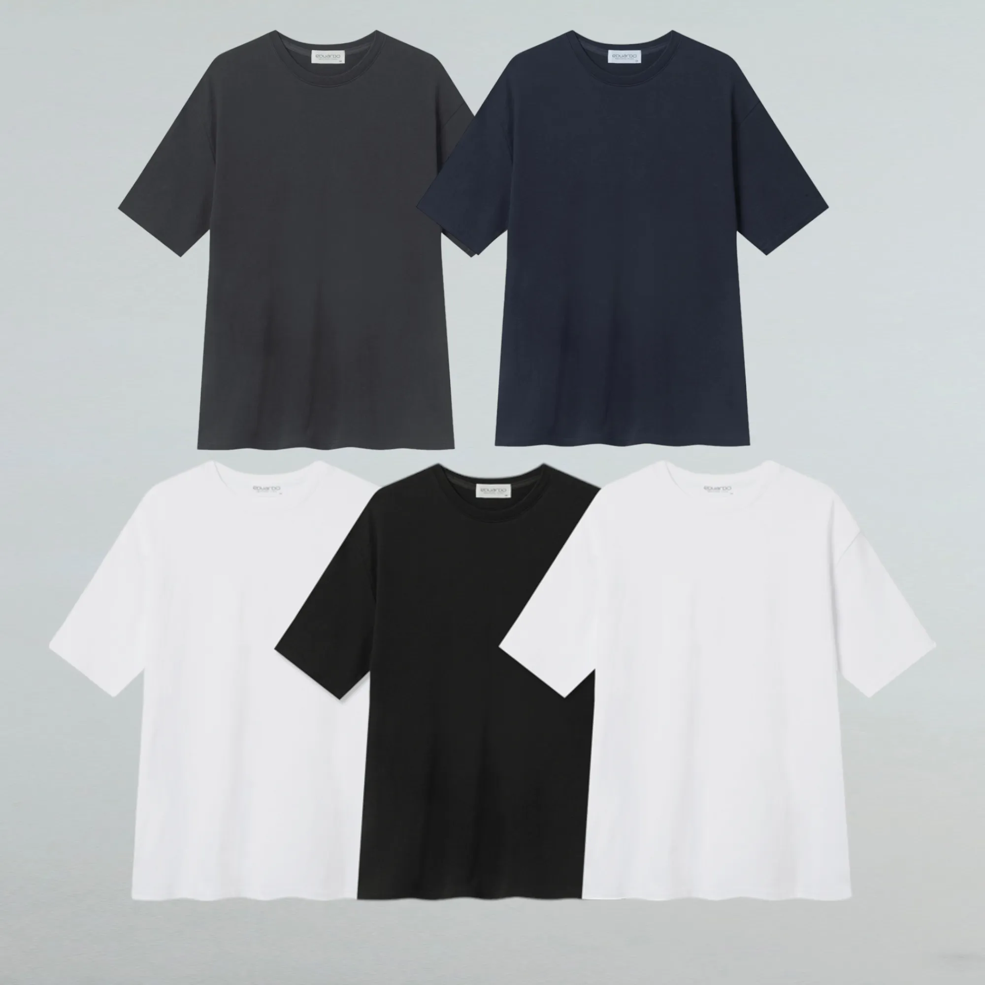 EDUARDO Men relaxed semi-overfit short-sleeved t-shirt, 5pack first Collection.