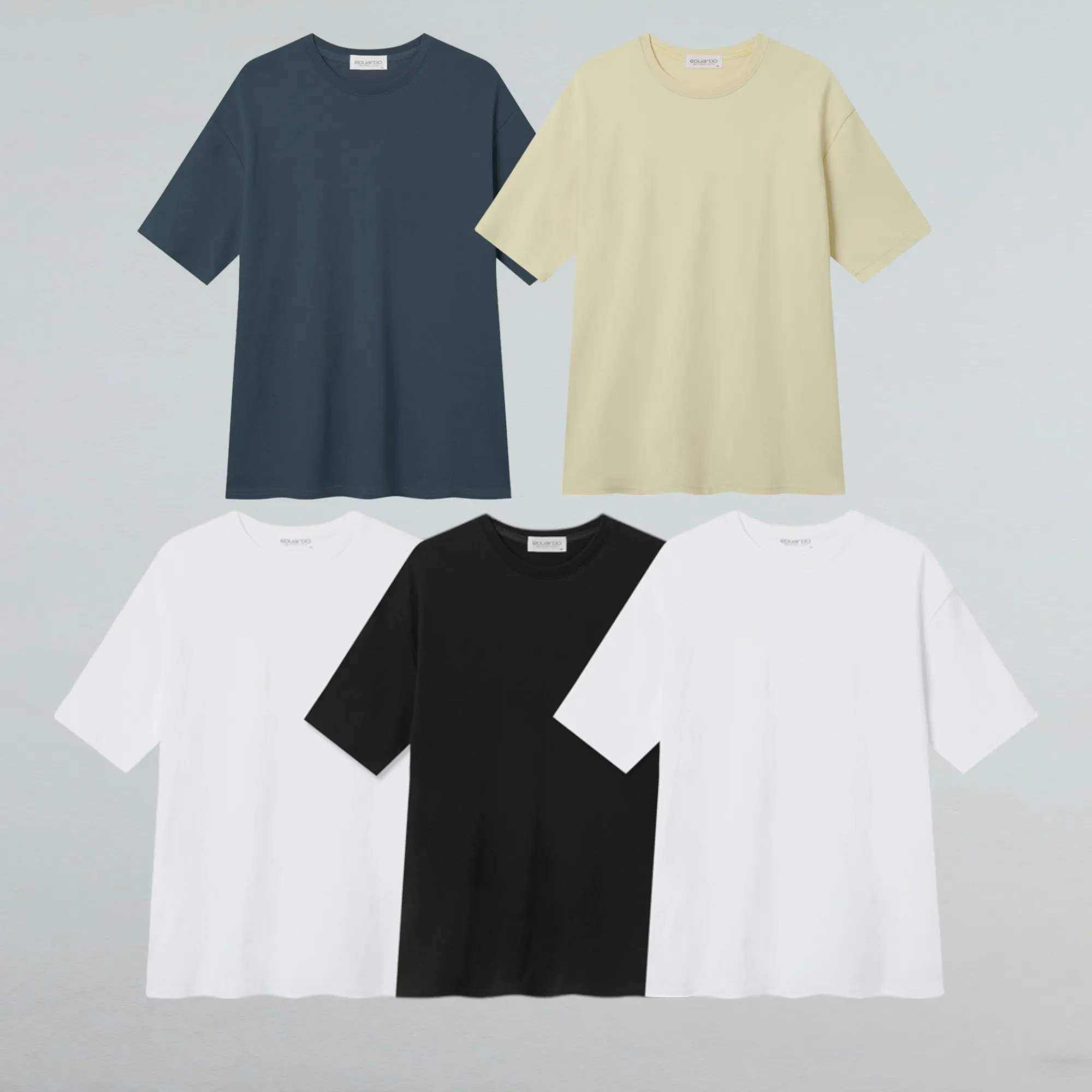 EDUARDO Men relaxed semi-overfit short-sleeved t-shirt, 5pack first Collection.