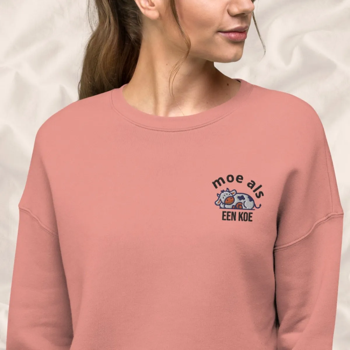 Embroidered Crop Sweatshirt Moe Als Een Koe