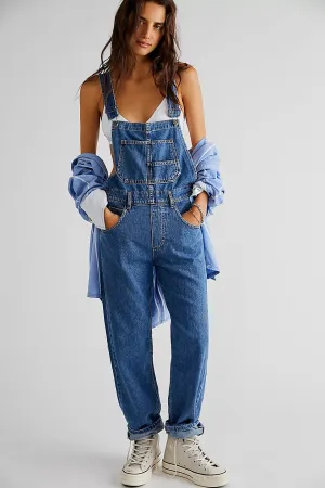 Free People We The Free Ziggy Denim Overalls - Sapphire Blue