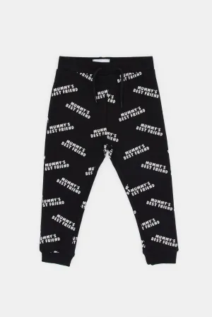 Infant Boys Black Mummy's Best Friend Jogger Pants