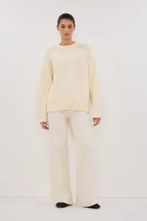 LILAH CREAM LONGLINE KNIT JUMPER