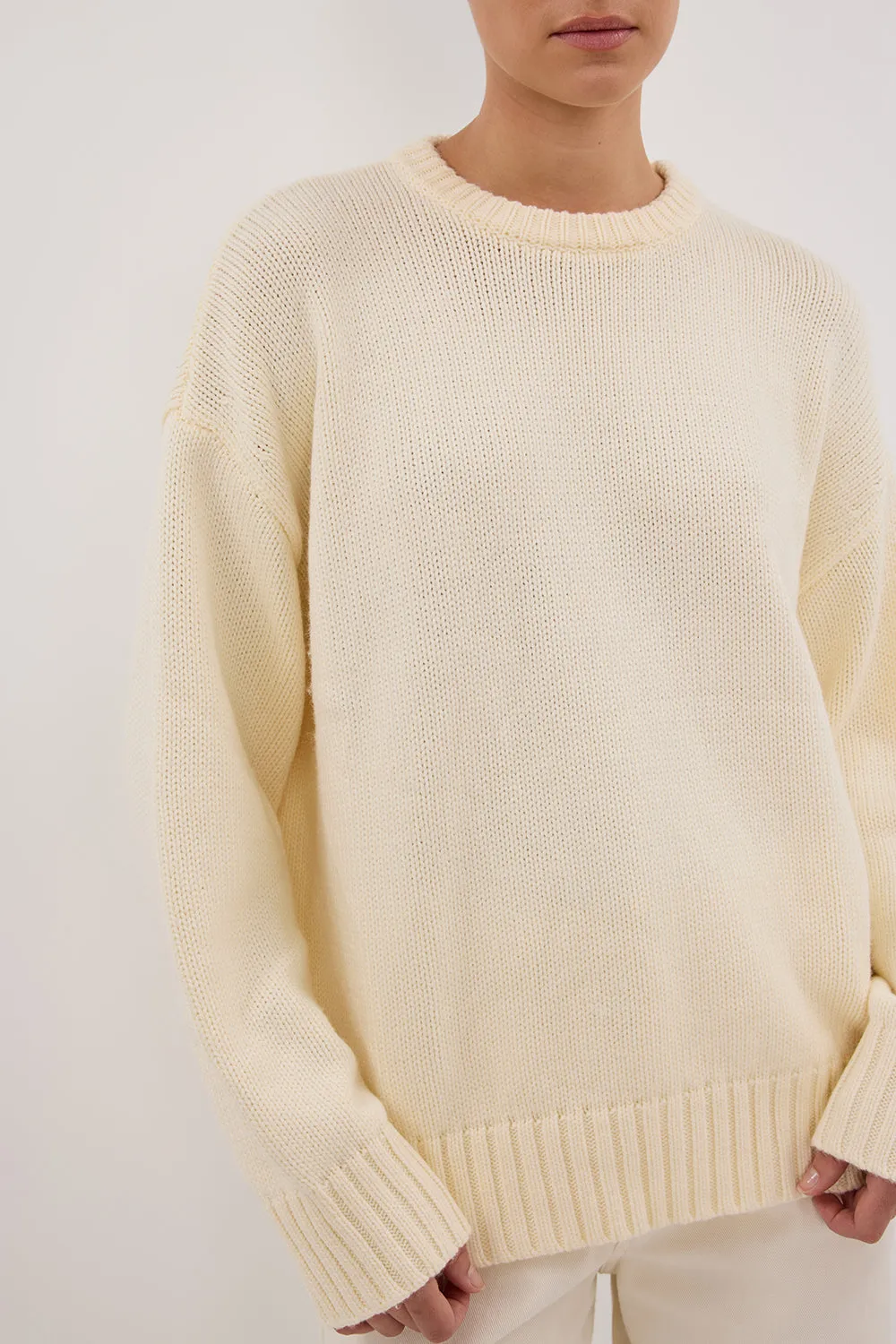 LILAH CREAM LONGLINE KNIT JUMPER