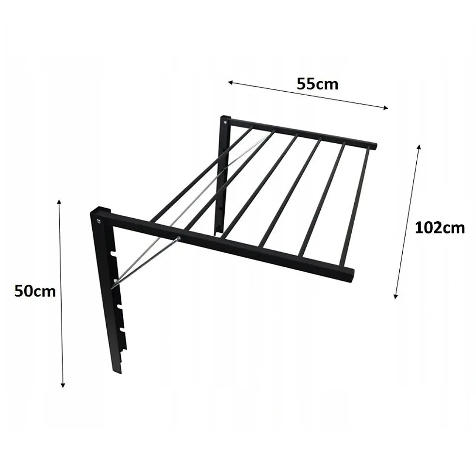 Majka wall-mounted clothes dryer wall-mounted drying rack (100cm, Black)