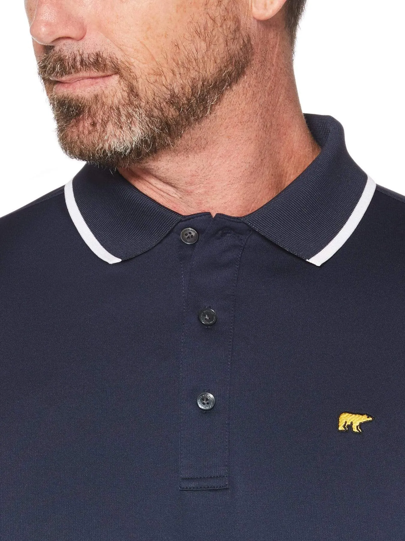 Men's Solid Golf Polo with Cuff Tipping