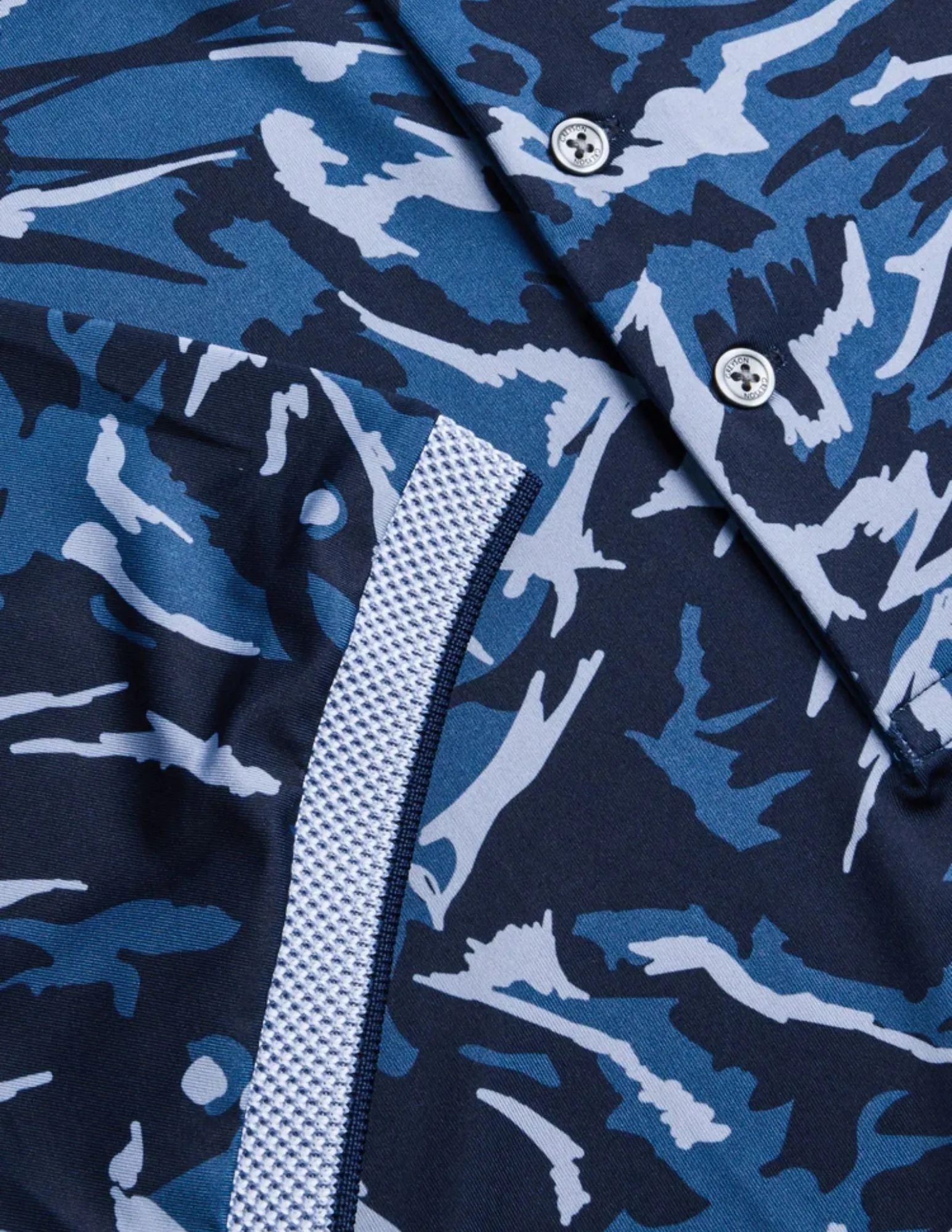 Midas Wolf Camo Polo | Fjord Blue