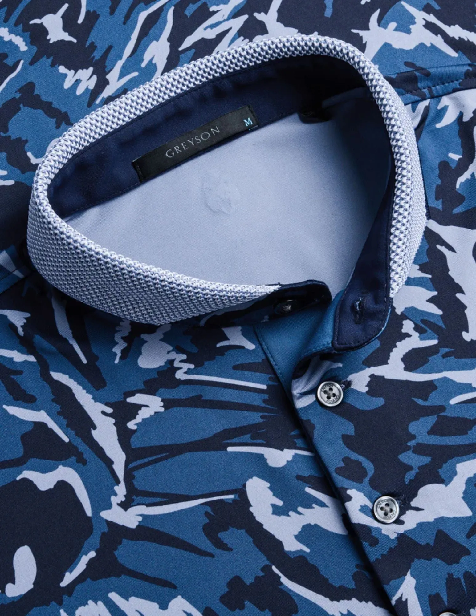 Midas Wolf Camo Polo | Fjord Blue