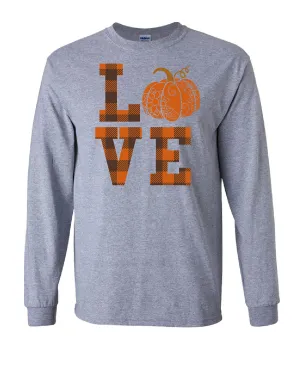 Missy Flannel Fall Love Long Sleeve Tee