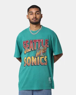 Mitchell & Ness Seattle Sonics Incline Stack Vintage T-Shirt Faded Green