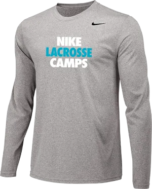 Nike Lacrosse Camps Long Sleeve Dri-Fit Tee - Carbon Heather