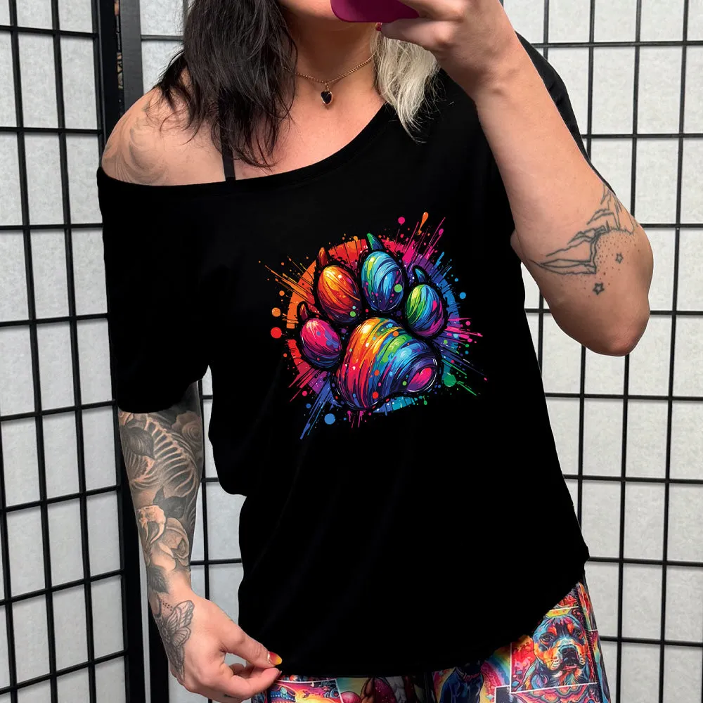 Paw Rainbow Paint | Slouchy Tee