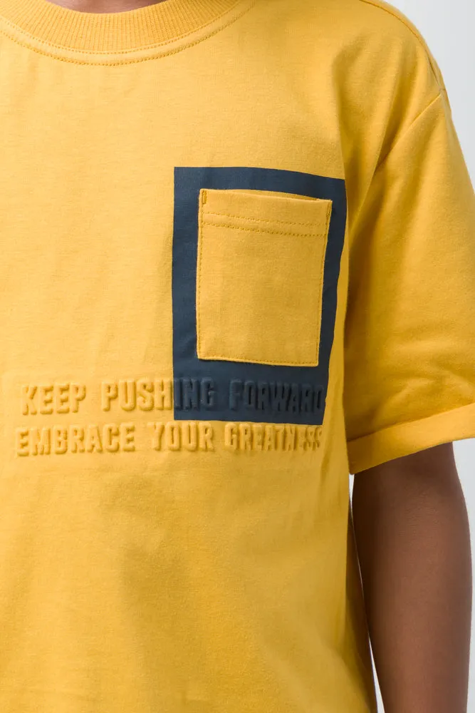 Pocket Style T-Shirt Yellow