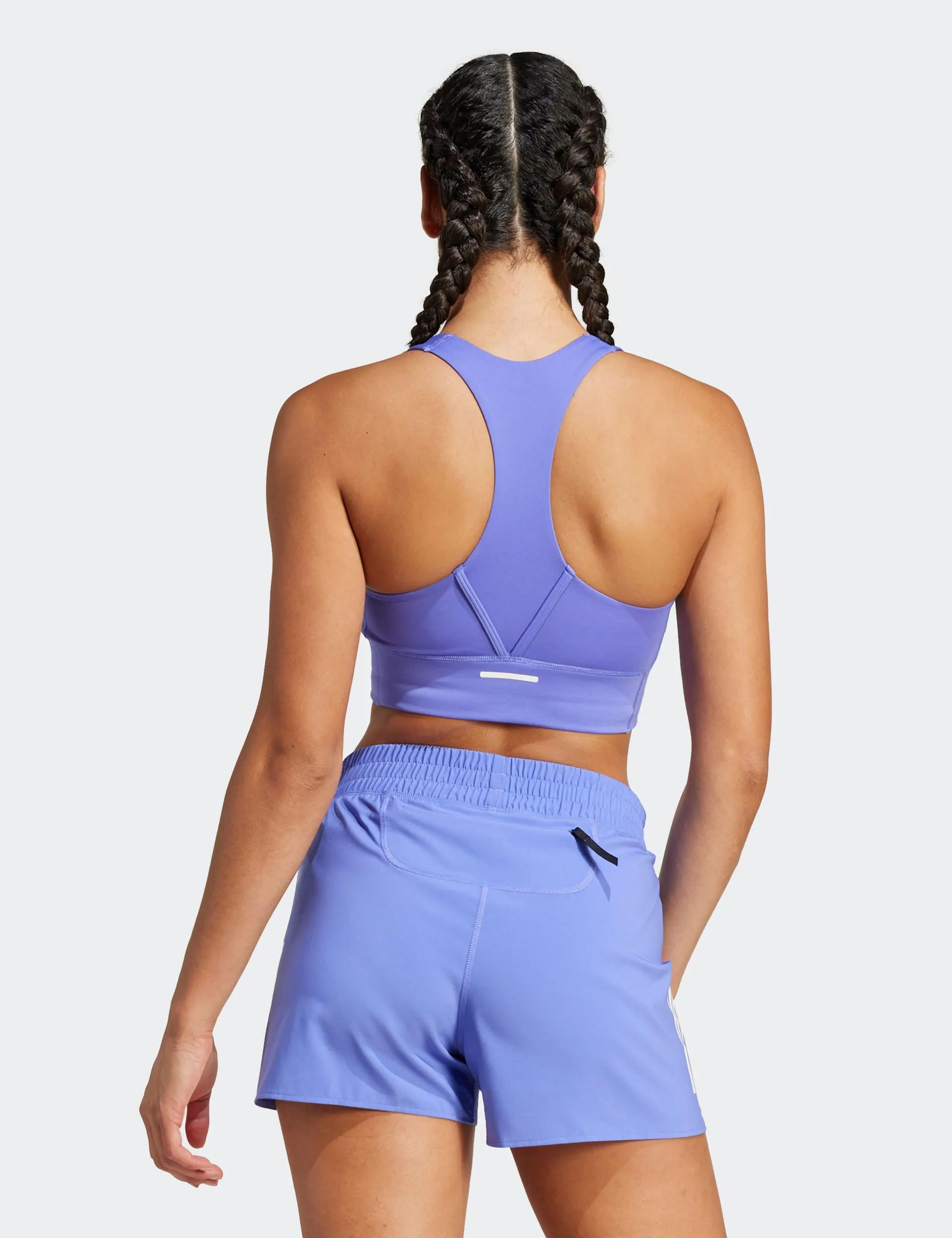 Run Pocket Medium-Support Bra - Semi Cobalt Blue