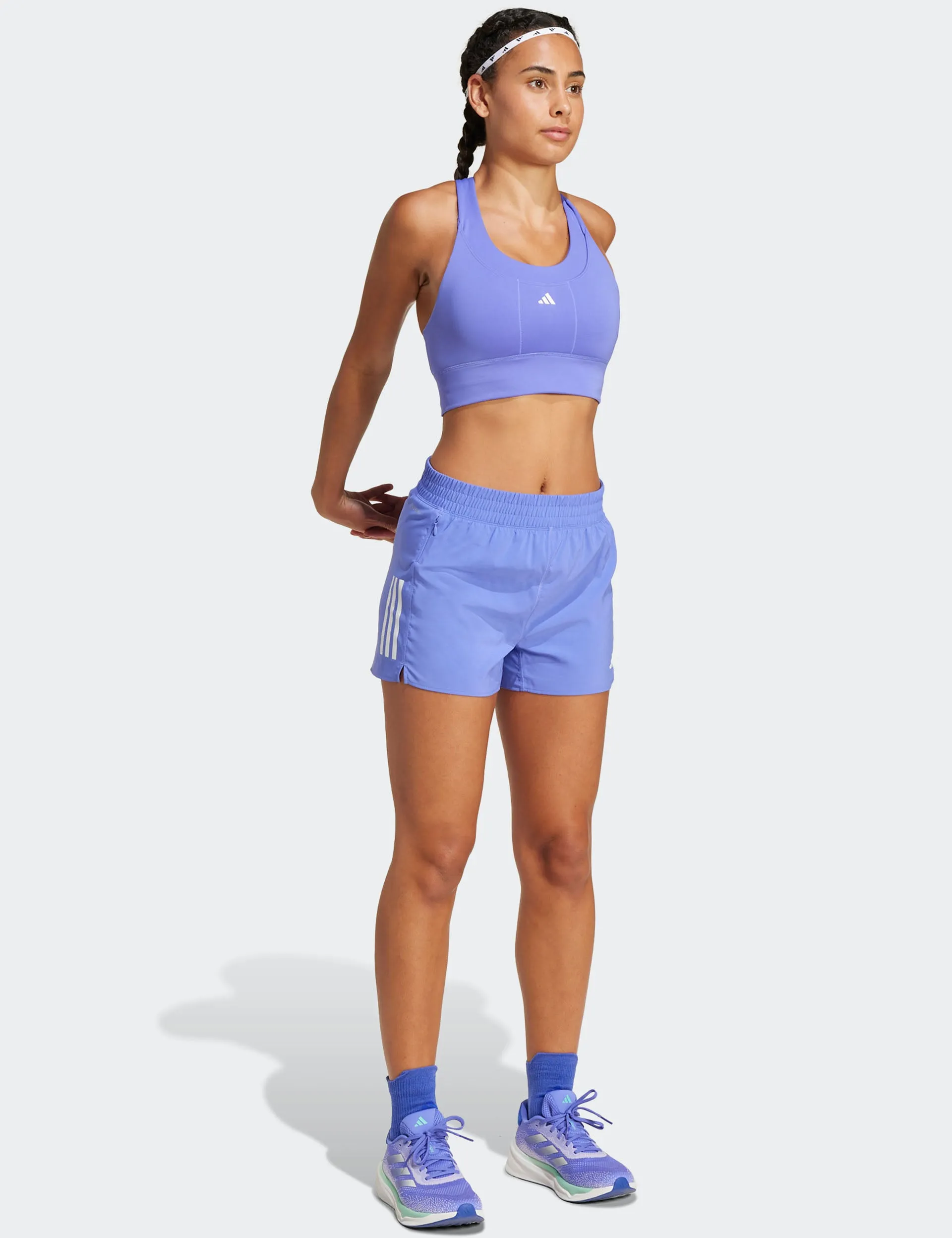 Run Pocket Medium-Support Bra - Semi Cobalt Blue