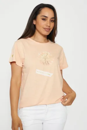 Stella   Gemma - Pressed Flower Tee - Apricot