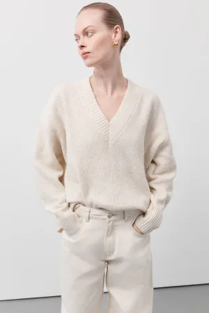 ZELIE CREAM MARLE LONGLINE JUMPER