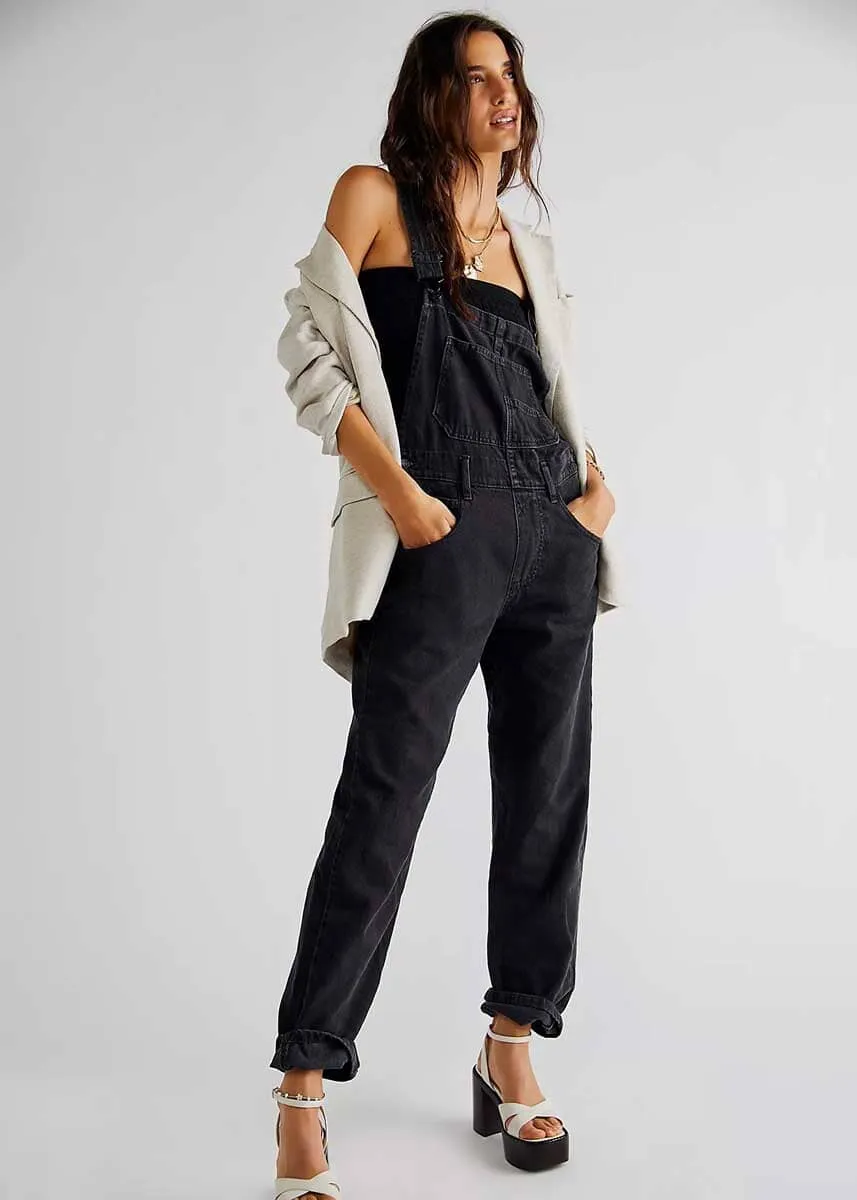 Ziggy Denim Overalls - Mineral Black